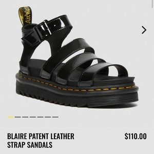 Doc Martens black patent leather Blair platform sandals!